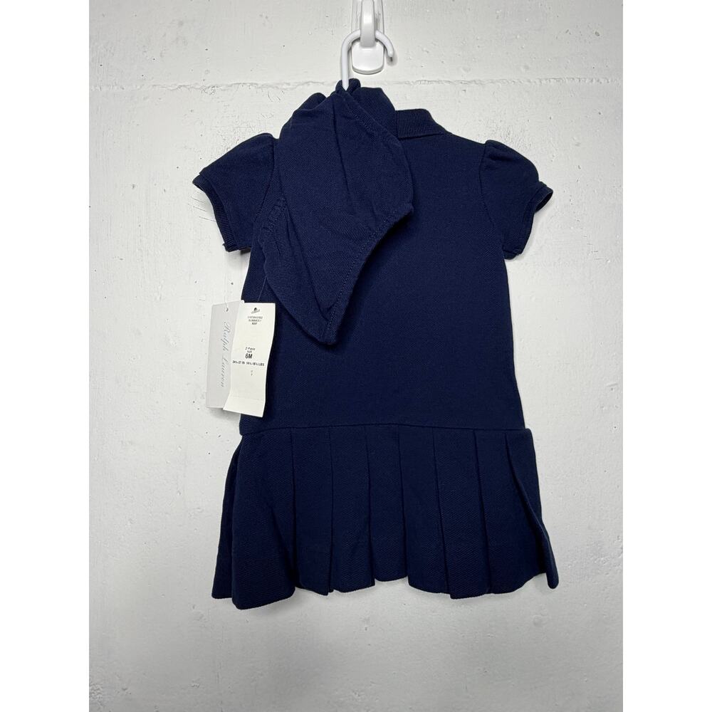 NEW Polo by Ralph Lauren 6 month Girls Navy Blue Polo Dress Set - Picture 4 of 6